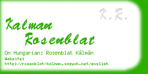 kalman rosenblat business card