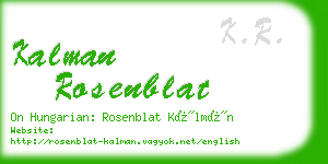 kalman rosenblat business card